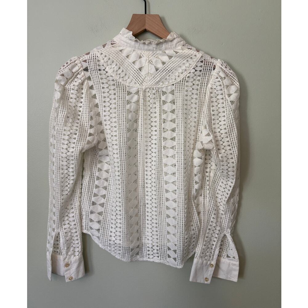 Meadow Rue Anthropologie Lace Blouse Size 2 Romantic - Picture 5 of 9